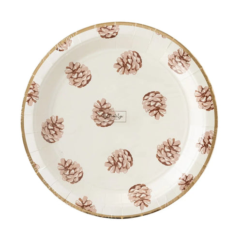 Harvest Pine Cone Paper Plates 8CT