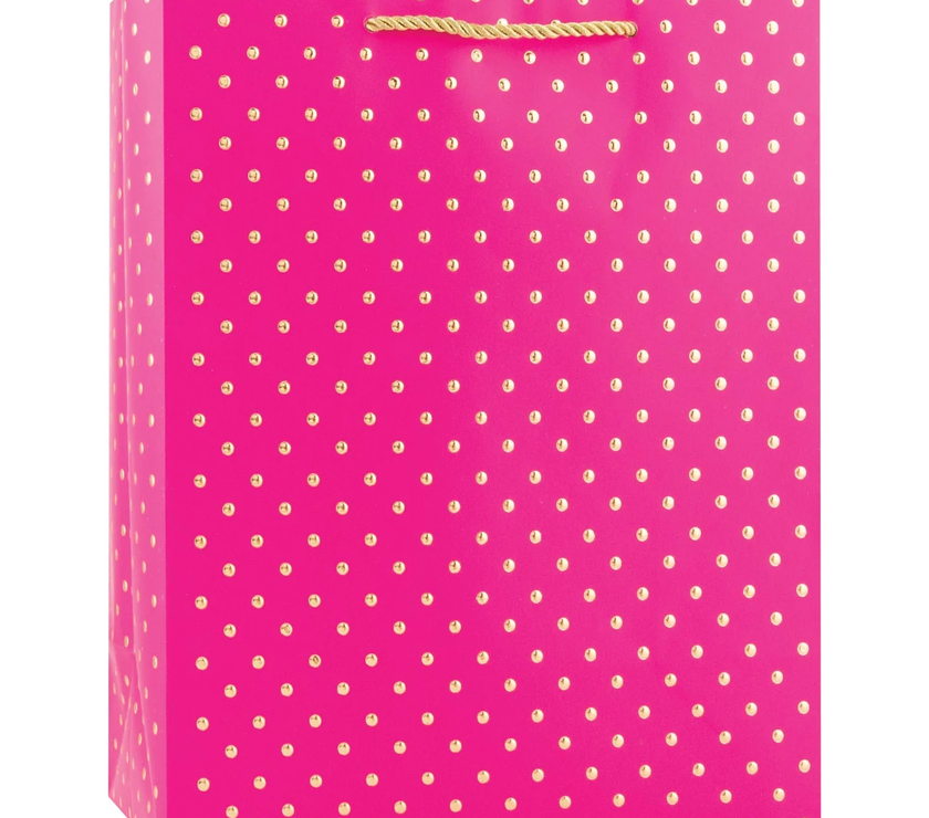Swiss Dots Medium Gift Bag - Hot Pink