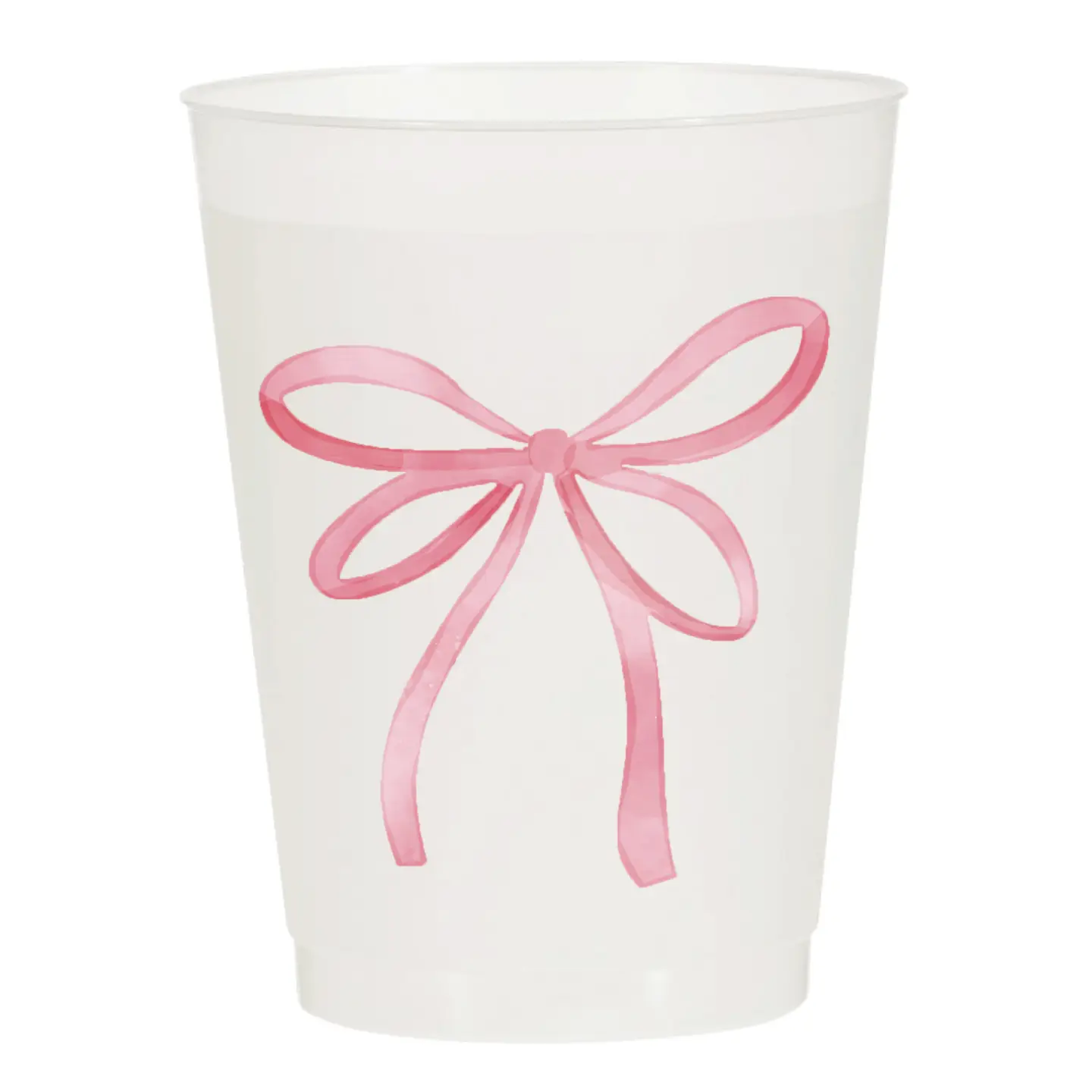 Pink Watercolor Bow Frosted Cups 6CT