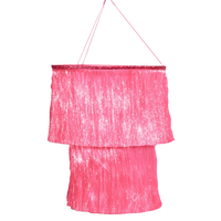 Pink Party Chandelier - iridescent foil 16"x12" fringe