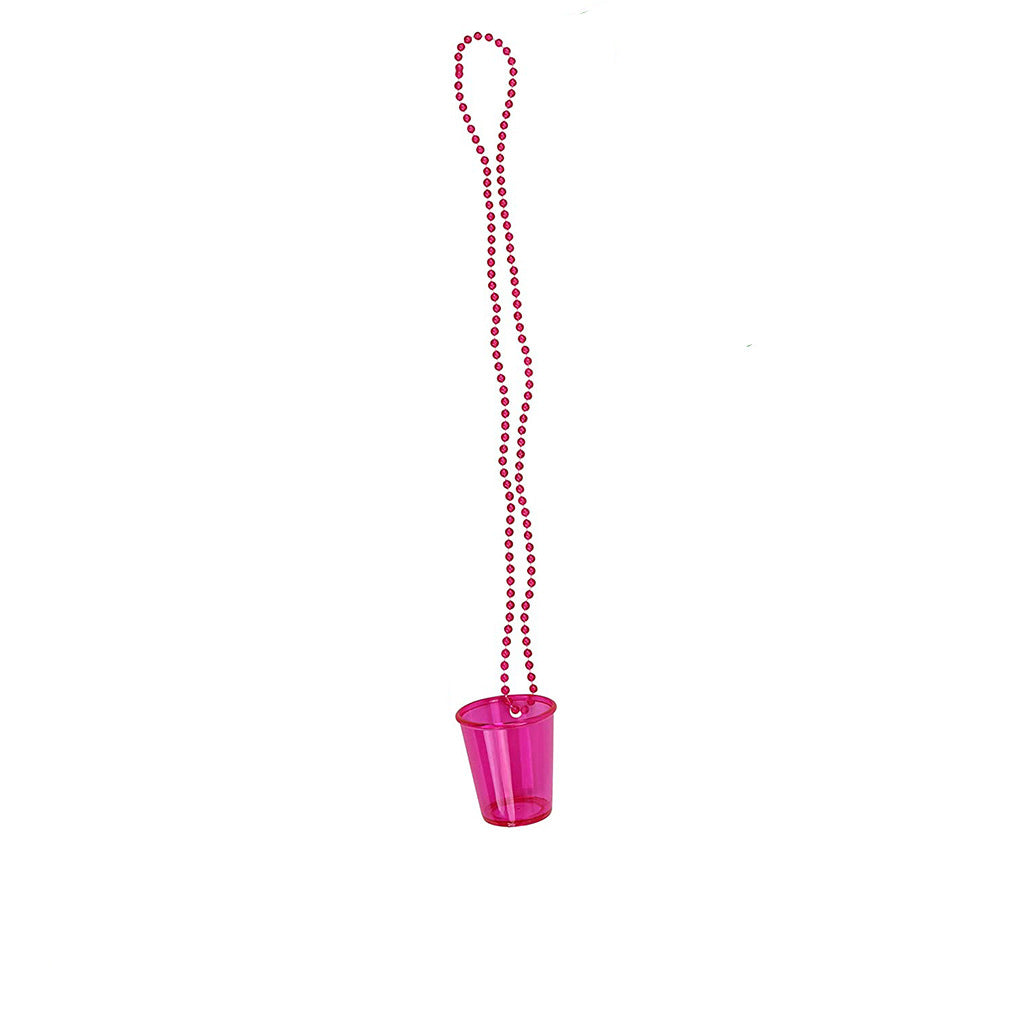 Pink Beaded Shot Glass Necklace