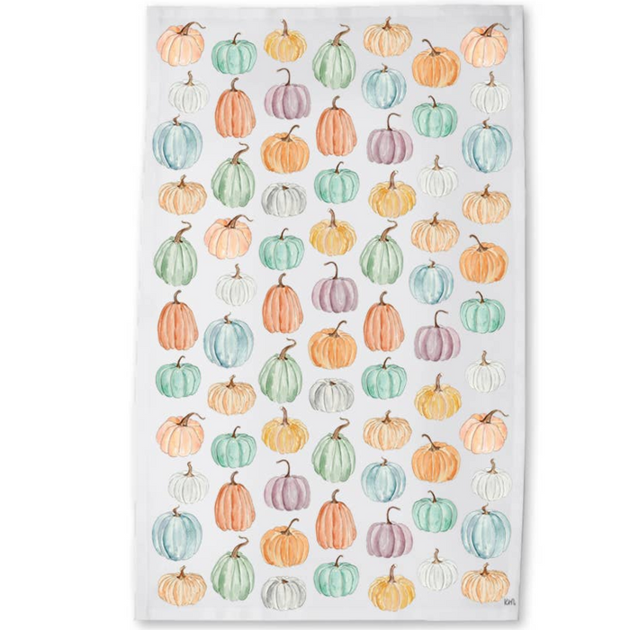 Colorful Pumpkins Tea Towel