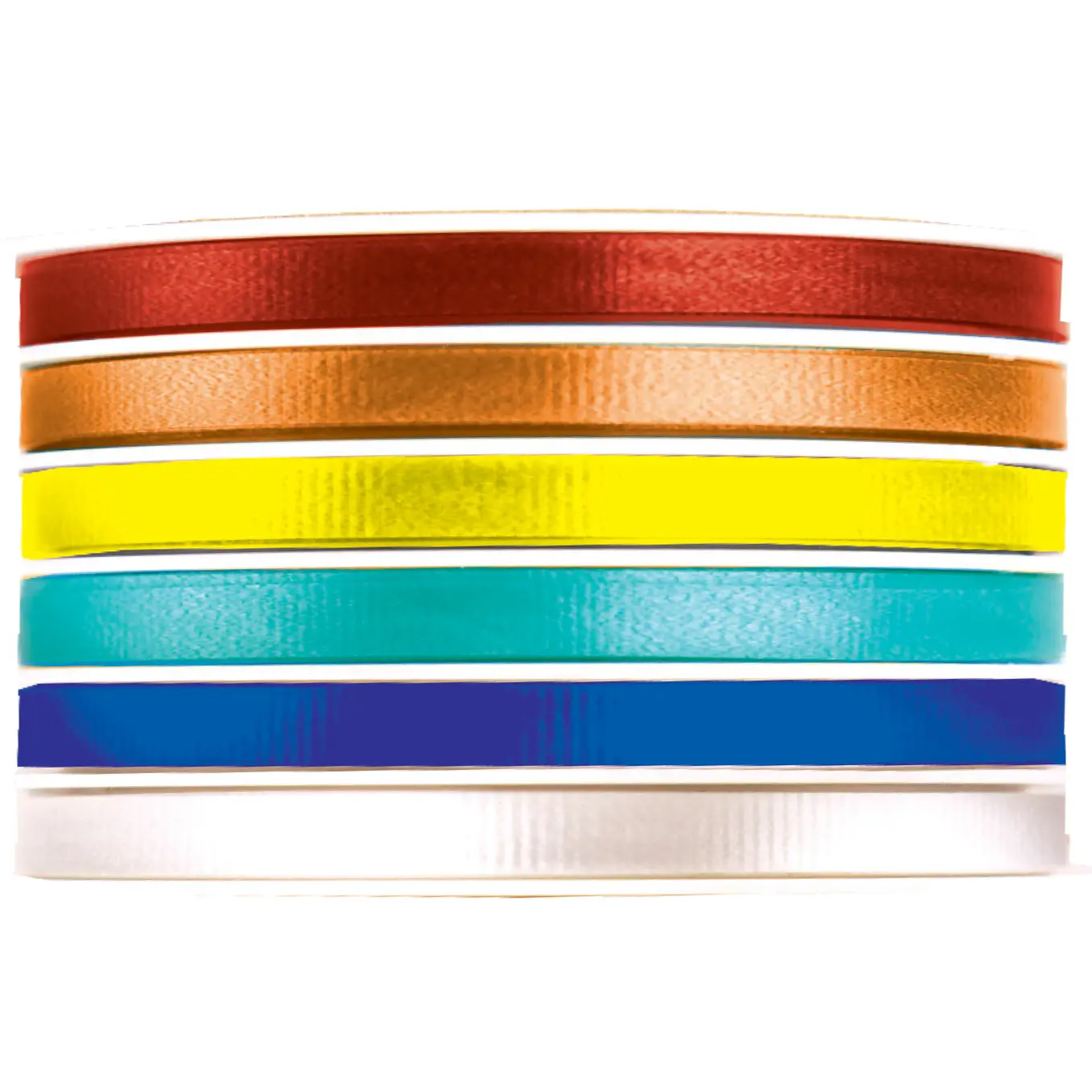 Red, Orange, Yellow, Turquoise, Royal and White Ribbon