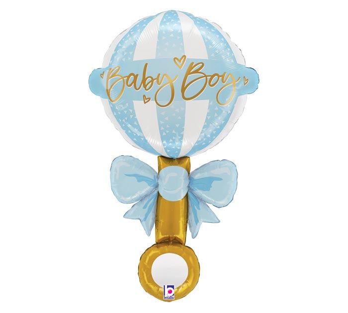 Baby Boy Rattle Shape 35" Mylar Balloon
