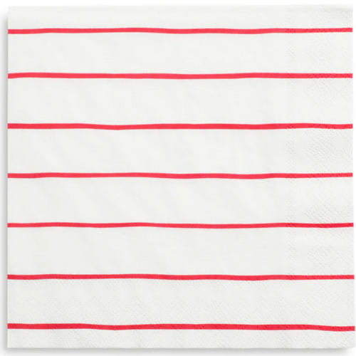 Frenchie Red Striped Luncheon Napkins 16CT