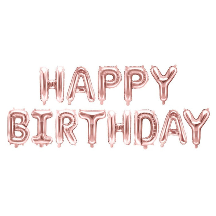 Rose Gold Happy Birthday Foil Balloon Banner