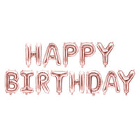 Rose Gold Happy Birthday Foil Balloon Banner