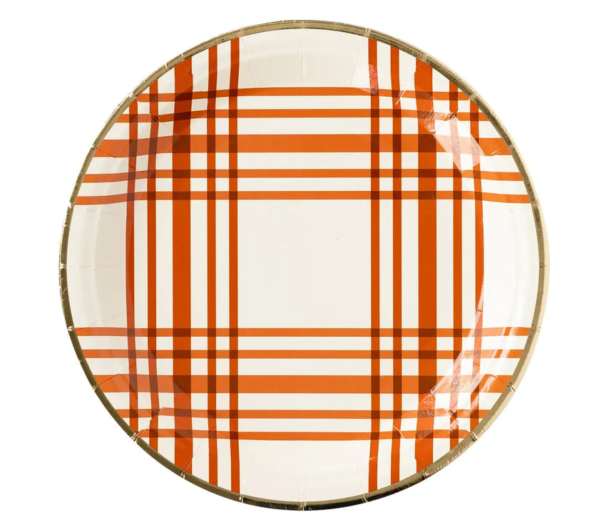 Harvest Plaid Paper Plates 8CT