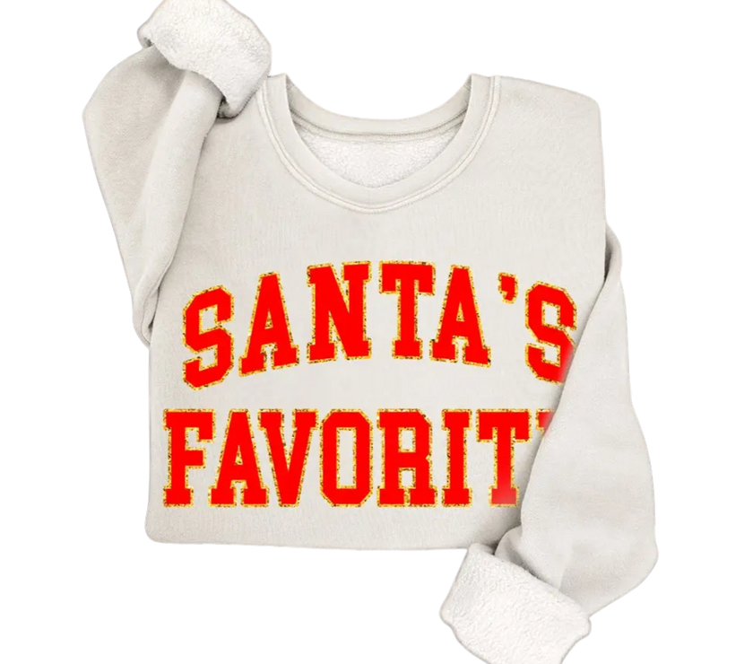 Santa's Favorite Glitter Sweatshirt