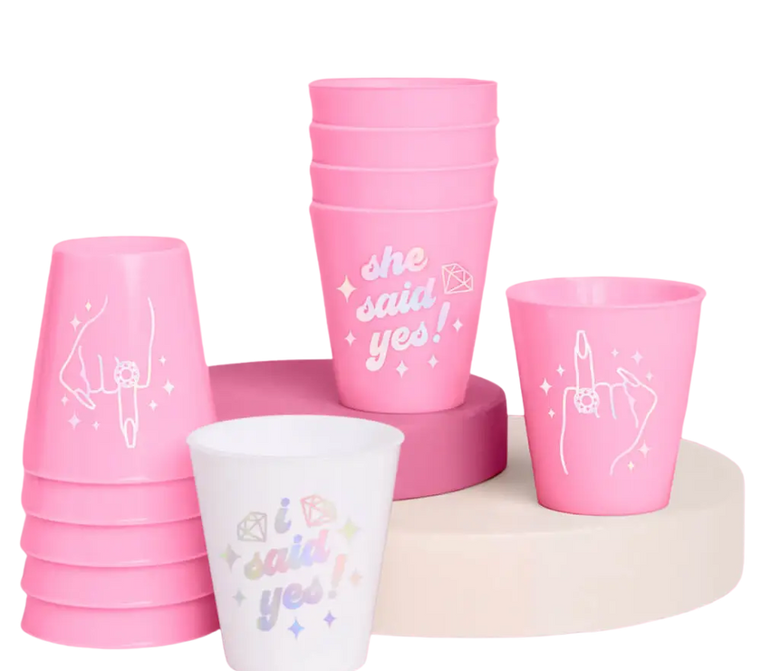 She Said Yes! Shots - 12 matte 2 oz shot glasses