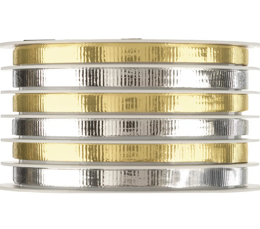 Metallic Silver & Gold Ribbon
