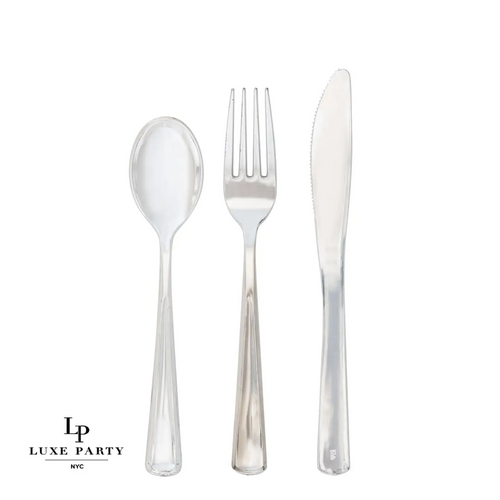 Silver Premium Plastic Cutlery Combo Set - 140 Pieces