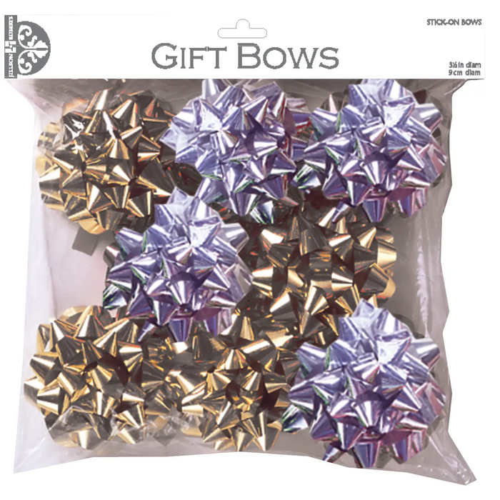 Gold and Silver Gift Bow Assortment 8CT