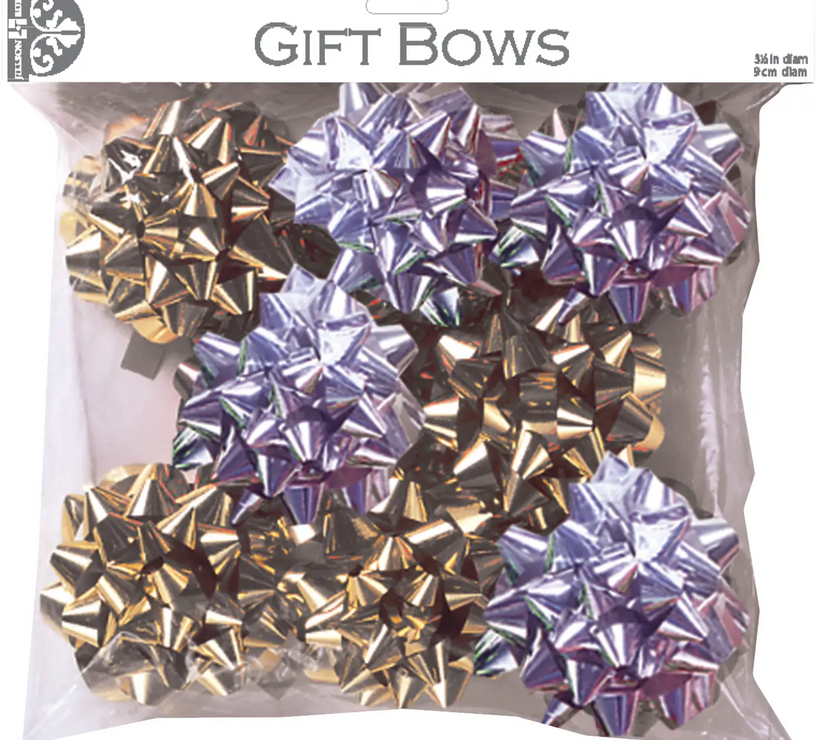 Gold and Silver Gift Bow Assortment 8CT