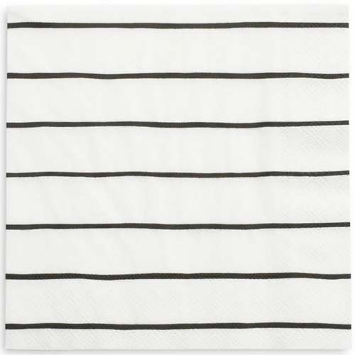 Frenchie Black Striped Luncheon Napkins 16CT