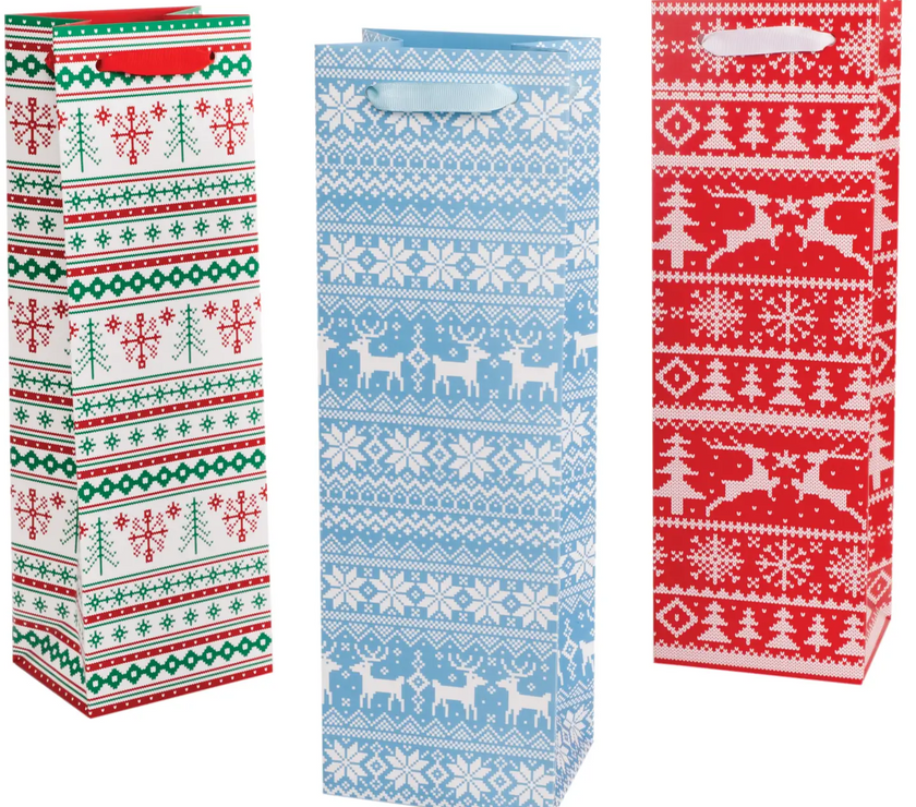 Holiday Sweater Wine Bag