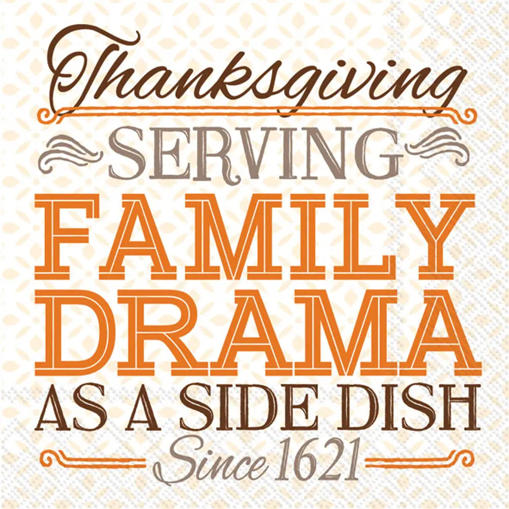 Thanksgiving Family Drama Cocktail Napkins 20CT