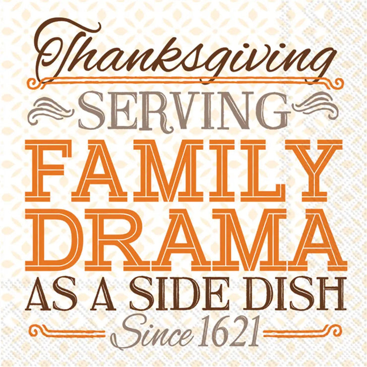 Thanksgiving Family Drama Cocktail Napkins 20CT