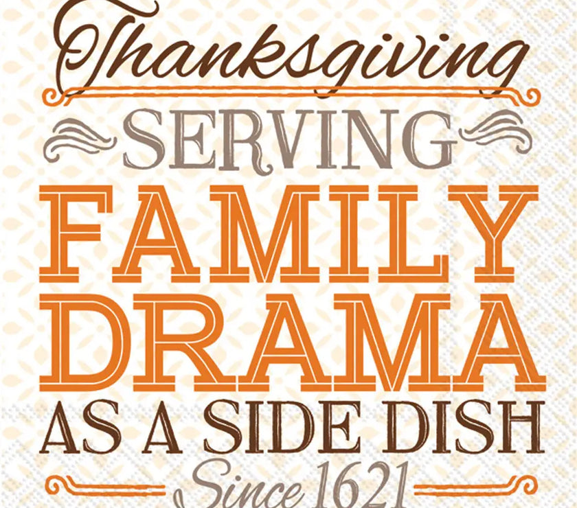 Thanksgiving Family Drama Cocktail Napkins 20CT