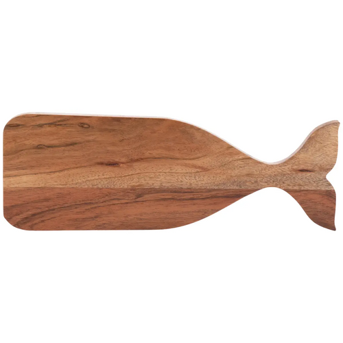 12.75" Whale Acacia Wood Tray