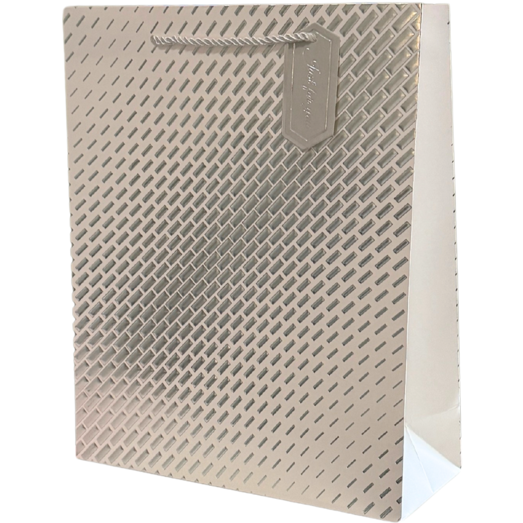 White and Silver Large Gift Bag