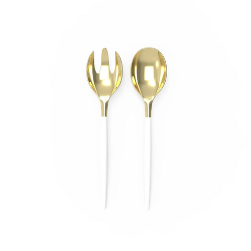 White and Gold Serving Utensils