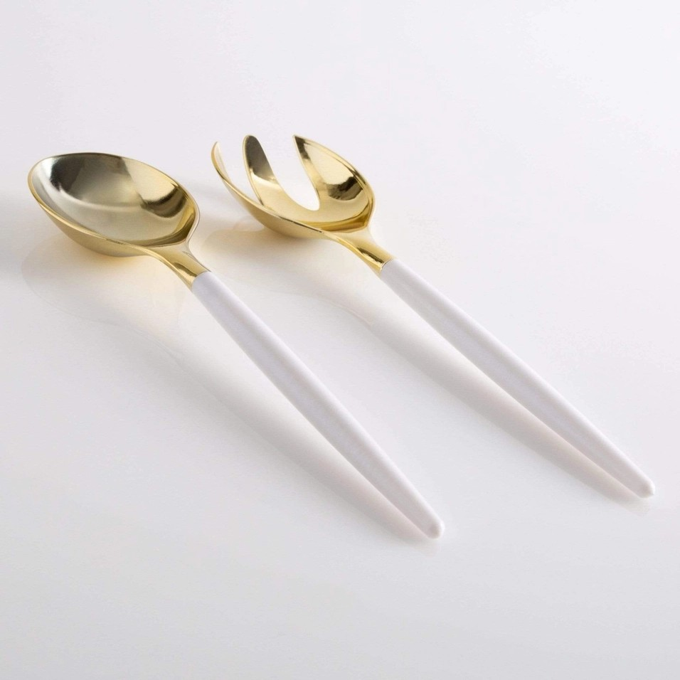 White and Gold Serving Utensils