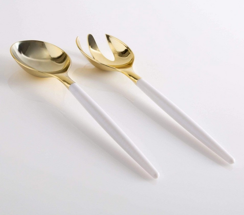 White and Gold Serving Utensils