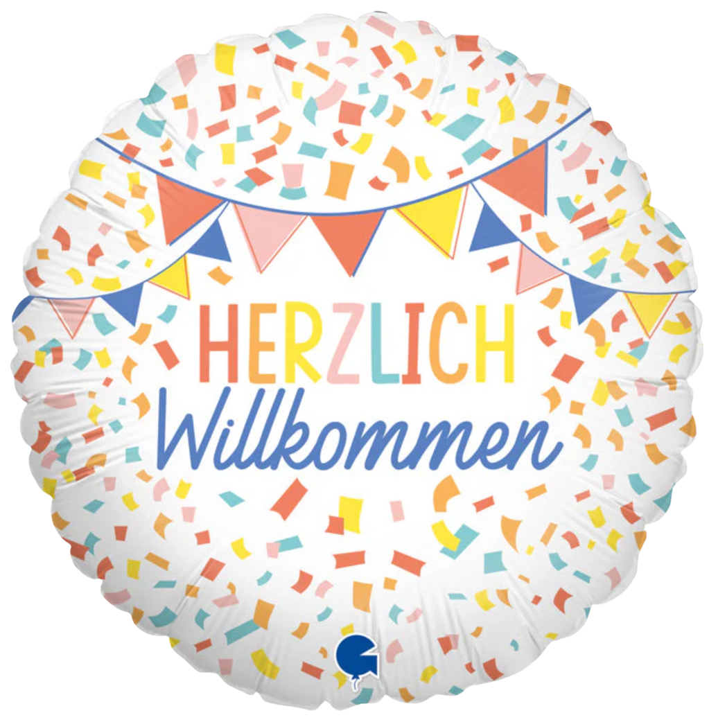 18" HERZLICH WILLKOMMEN Foil Balloon