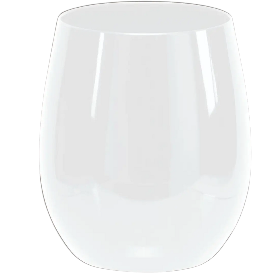 Upscale Round White 12 Oz. Plastic Wine Goblets 6CT